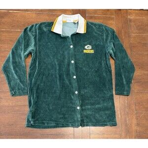 Vintage Green Bay Packers Shirt Medium Green Long Sleeve Football Rugby Game Day
